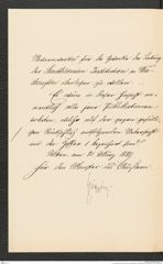 k.k. naturhistorisches Hofmuseum, Intendanzakten 1885-1896 (Hauer), Aktenzahl Z.181/1889, Seite 2